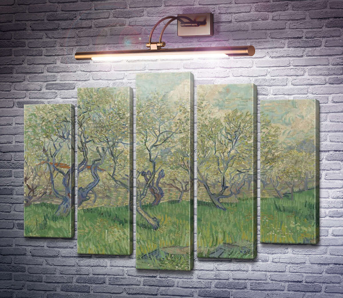 Модульна картина Фруктовий сад в цвіту (Orchard in Blossom), 1888 (Модуль №4) Вінсент Ван Гог Модульна картина Фруктовий сад в цвіту (Orchard in Blossom), 1888 (Модуль №4) Вінсент Ван Гог