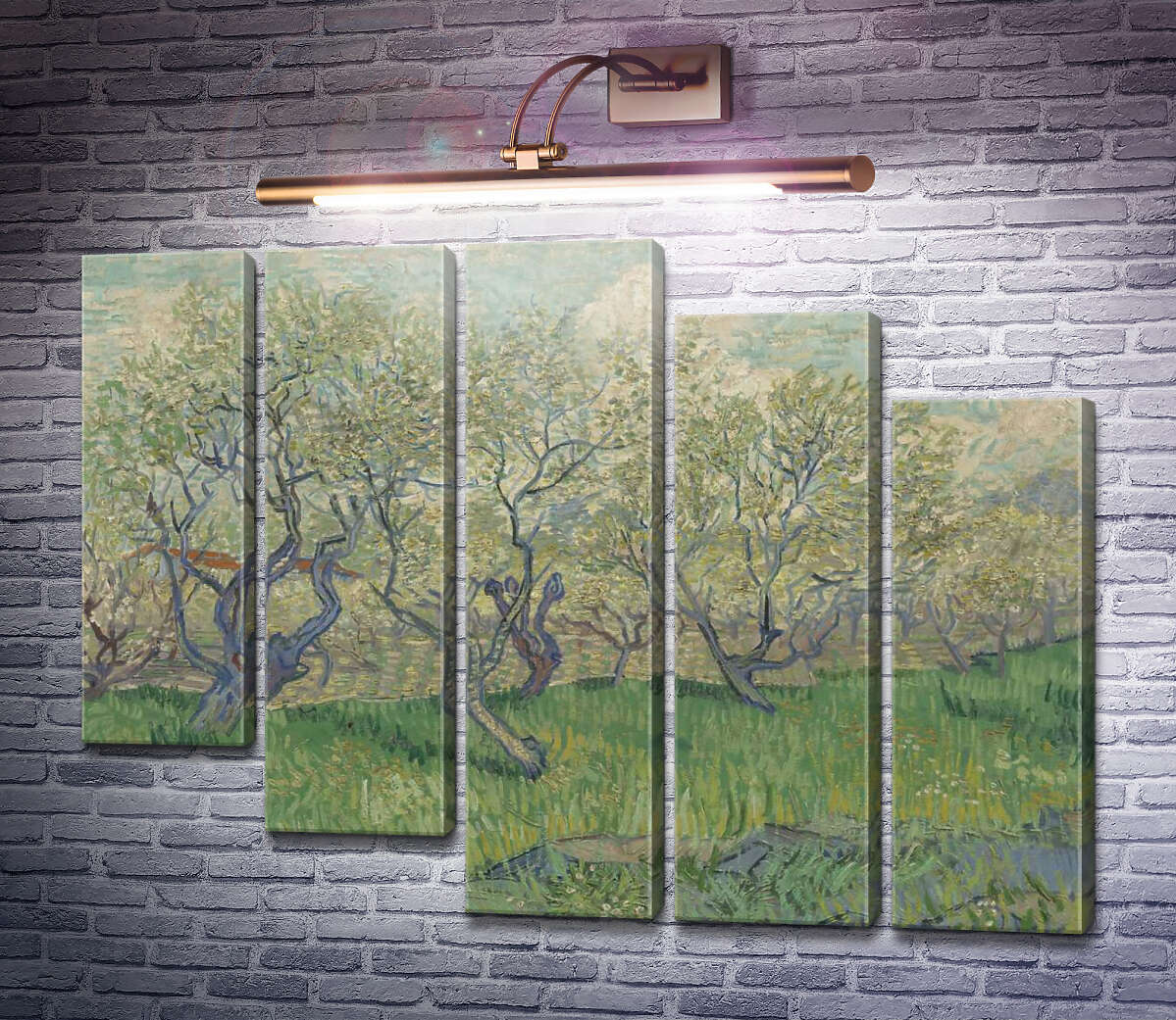 Модульная картина Фруктовый сад в цвету (Orchard in Blossom), 1888 (Модуль №28) Винсент Ван Гог Модульная картина Фруктовый сад в цвету (Orchard in Blossom), 1888 (Модуль №28) Винсент Ван Гог