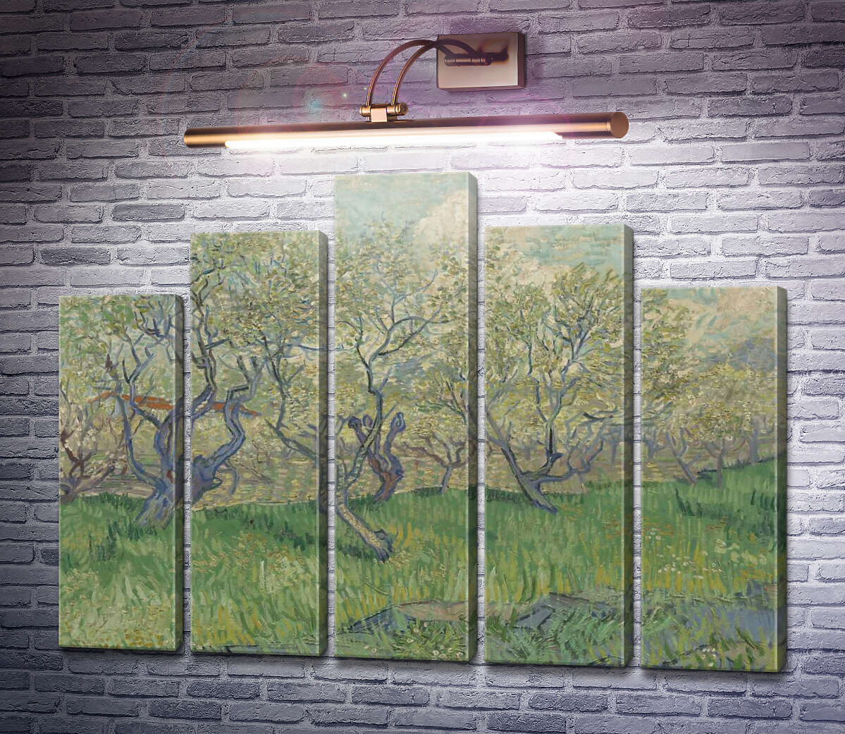 Модульна картина Фруктовий сад в цвіту (Orchard in Blossom), 1888 (Модуль №29) Вінсент Ван Гог Модульна картина Фруктовий сад в цвіту (Orchard in Blossom), 1888 (Модуль №29) Вінсент Ван Гог