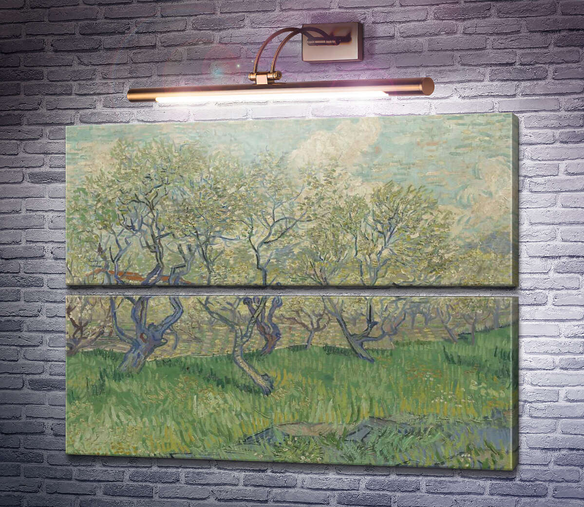 Модульная картина Фруктовый сад в цвету (Orchard in Blossom), 1888 (Модуль №7) Винсент Ван Гог Модульная картина Фруктовый сад в цвету (Orchard in Blossom), 1888 (Модуль №7) Винсент Ван Гог