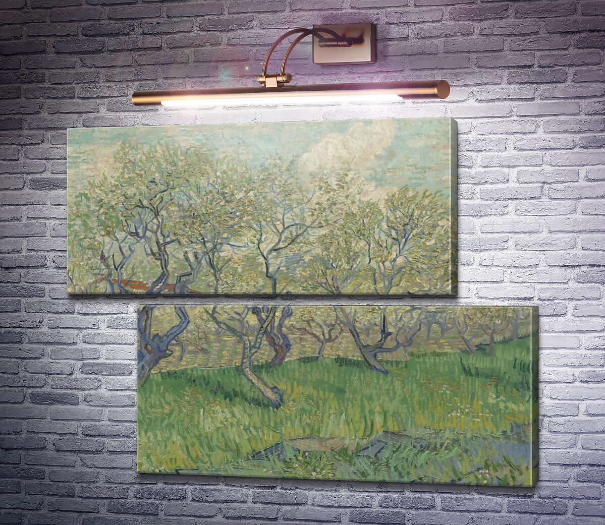 Модульна картина Фруктовий сад в цвіту (Orchard in Blossom), 1888 (Модуль №8) Вінсент Ван Гог Модульна картина Фруктовий сад в цвіту (Orchard in Blossom), 1888 (Модуль №8) Вінсент Ван Гог
