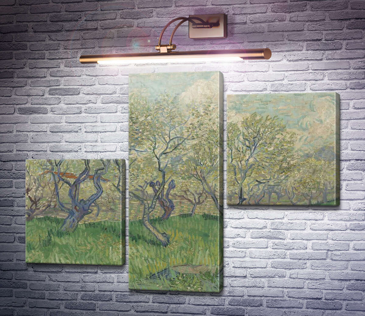 Модульна картина Фруктовий сад в цвіту (Orchard in Blossom), 1888 (Модуль №12) Вінсент Ван Гог Модульна картина Фруктовий сад в цвіту (Orchard in Blossom), 1888 (Модуль №12) Вінсент Ван Гог