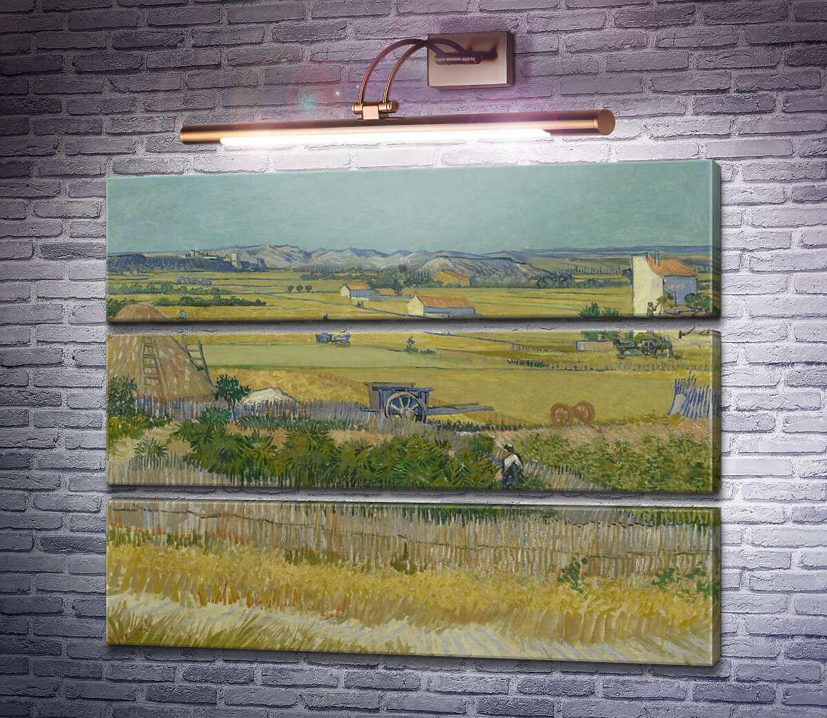 Модульна картина Збір врожаю в Ла Кро з Монтмажор на задньому плані (Harvest Landscape with Blue Cart), 1888 (Модуль №15) Вінсент Ван Гог Модульна картина Збір врожаю в Ла Кро з Монтмажор на задньому плані (Harvest Landscape with Blue Cart), 1888 (Модуль №15) Вінсент Ван Гог