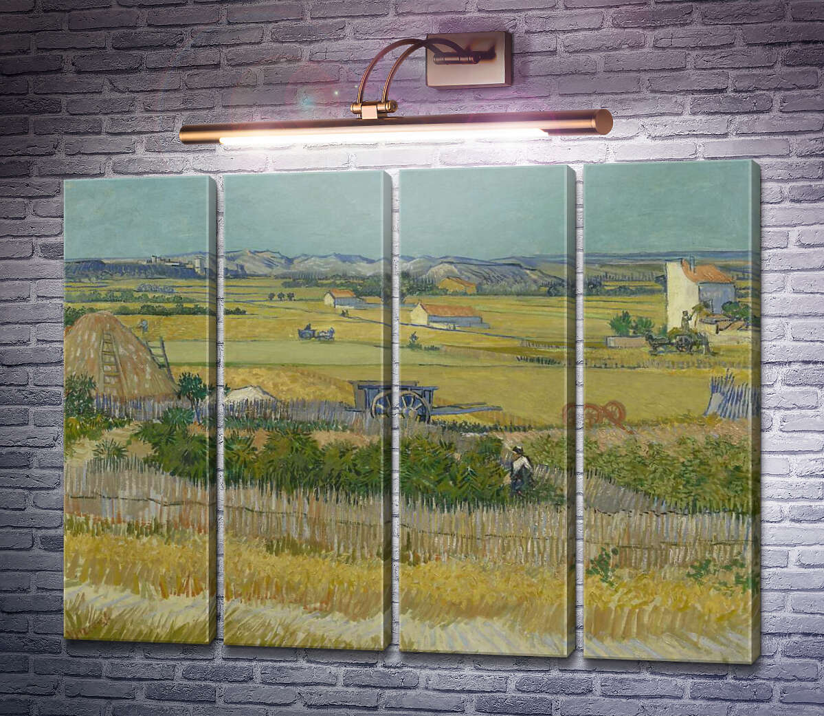Модульна картина Збір врожаю в Ла Кро з Монтмажор на задньому плані (Harvest Landscape with Blue Cart), 1888 (Модуль №24) Вінсент Ван Гог Модульна картина Збір врожаю в Ла Кро з Монтмажор на задньому плані (Harvest Landscape with Blue Cart), 1888 (Модуль №24) Вінсент Ван Гог
