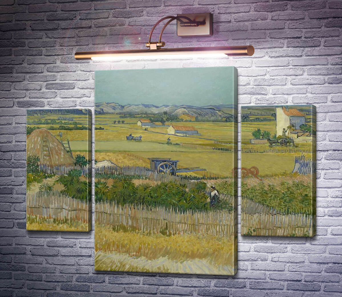 Модульна картина Збір врожаю в Ла Кро з Монтмажор на задньому плані (Harvest Landscape with Blue Cart), 1888 (Модуль №5) Вінсент Ван Гог Модульна картина Збір врожаю в Ла Кро з Монтмажор на задньому плані (Harvest Landscape with Blue Cart), 1888 (Модуль №5) Вінсент Ван Гог