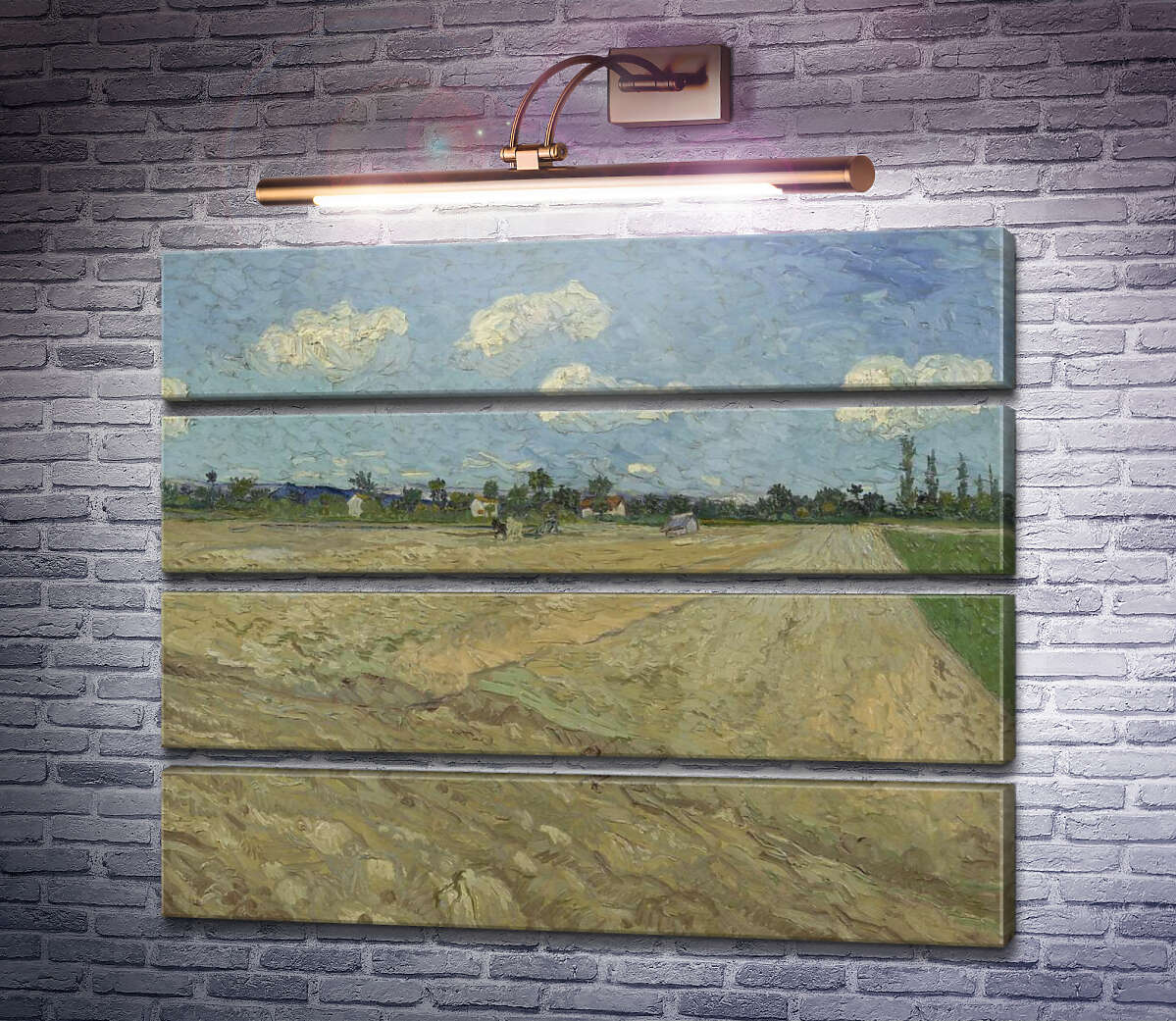 Модульная картина Вспаханное поле (The Ploughed Field), 1888 (Модуль №22) Винсент Ван Гог