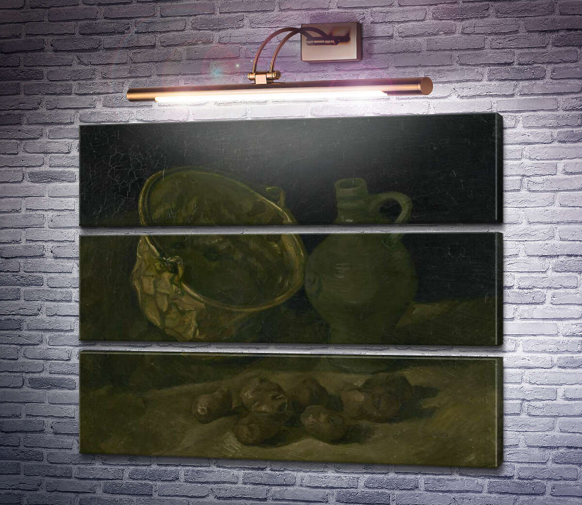 Модульная картина Натюрморт с медным котелком и кувшином (Still Life with Brass Cauldron and Jug), 1885 (Модуль №15) Винсент Ван Гог Модульная картина Натюрморт с медным котелком и кувшином (Still Life with Brass Cauldron and Jug), 1885 (Модуль №15) Винсент Ван Гог