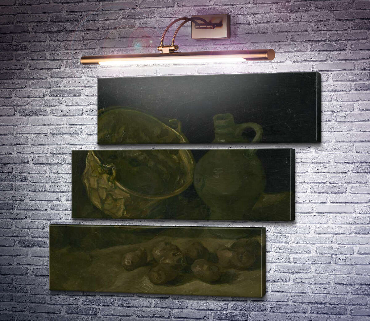 Модульна картина Натюрморт з мідним казанком і глечиком (Still Life with Brass Cauldron and Jug), 1885 (Модуль №17) Вінсент Ван Гог Модульна картина Натюрморт з мідним казанком і глечиком (Still Life with Brass Cauldron and Jug), 1885 (Модуль №17) Вінсент Ван Гог