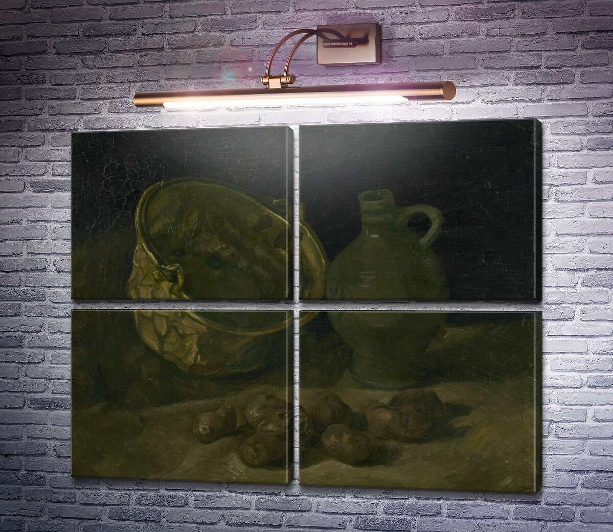 Модульна картина Натюрморт з мідним казанком і глечиком (Still Life with Brass Cauldron and Jug), 1885 (Модуль №25) Вінсент Ван Гог