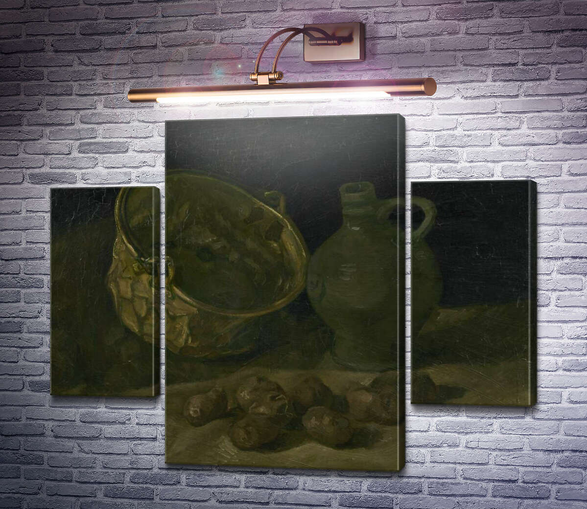 Модульна картина Натюрморт з мідним казанком і глечиком (Still Life with Brass Cauldron and Jug), 1885 (Модуль №5) Вінсент Ван Гог Модульна картина Натюрморт з мідним казанком і глечиком (Still Life with Brass Cauldron and Jug), 1885 (Модуль №5) Вінсент Ван Гог