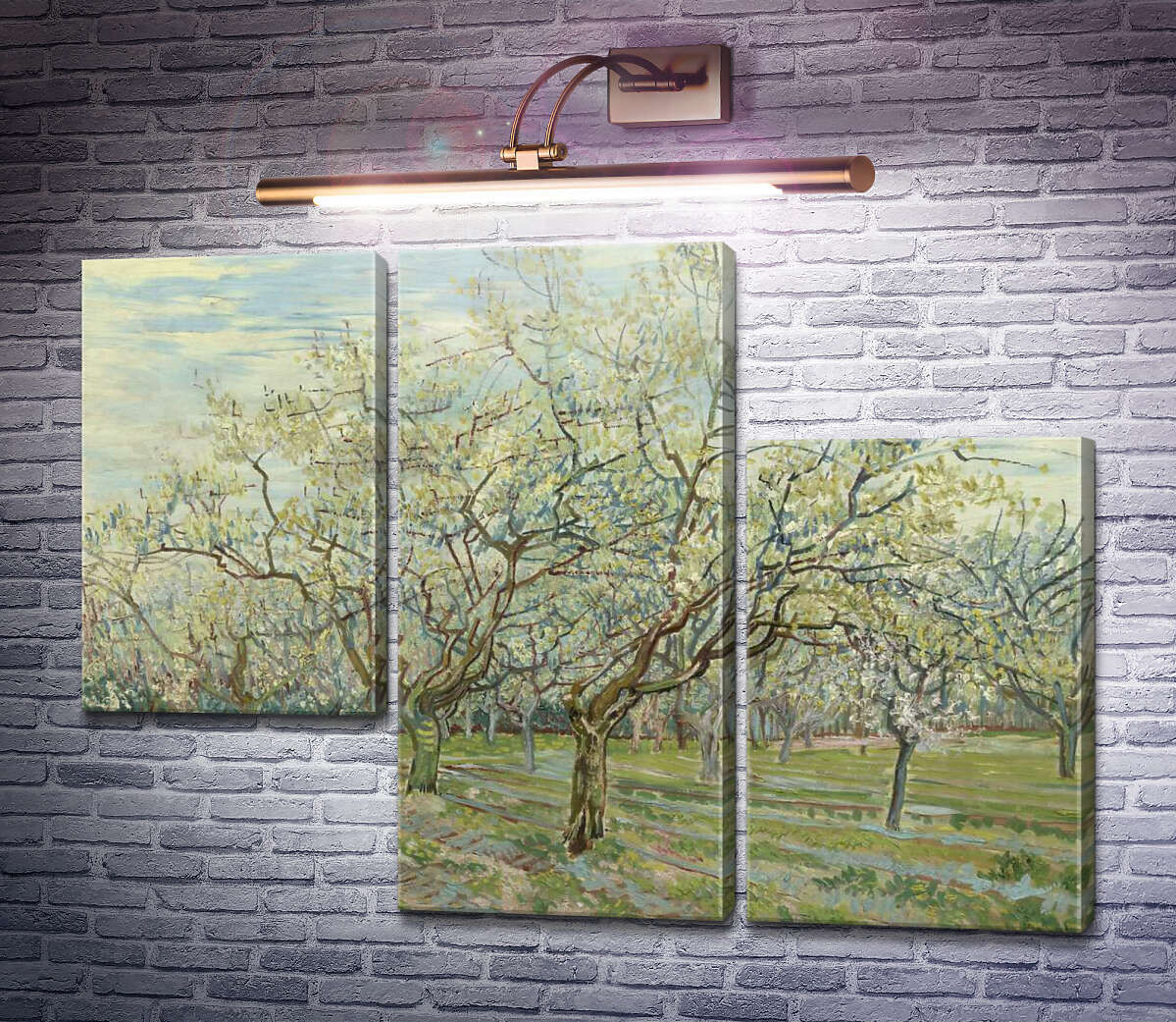 Модульна картина Фруктовий сад з квітучими сливами (Orchard with Blossoming Plum Trees), 1888 (Модуль №13) Вінсент Ван Гог Модульна картина Фруктовий сад з квітучими сливами (Orchard with Blossoming Plum Trees), 1888 (Модуль №13) Вінсент Ван Гог