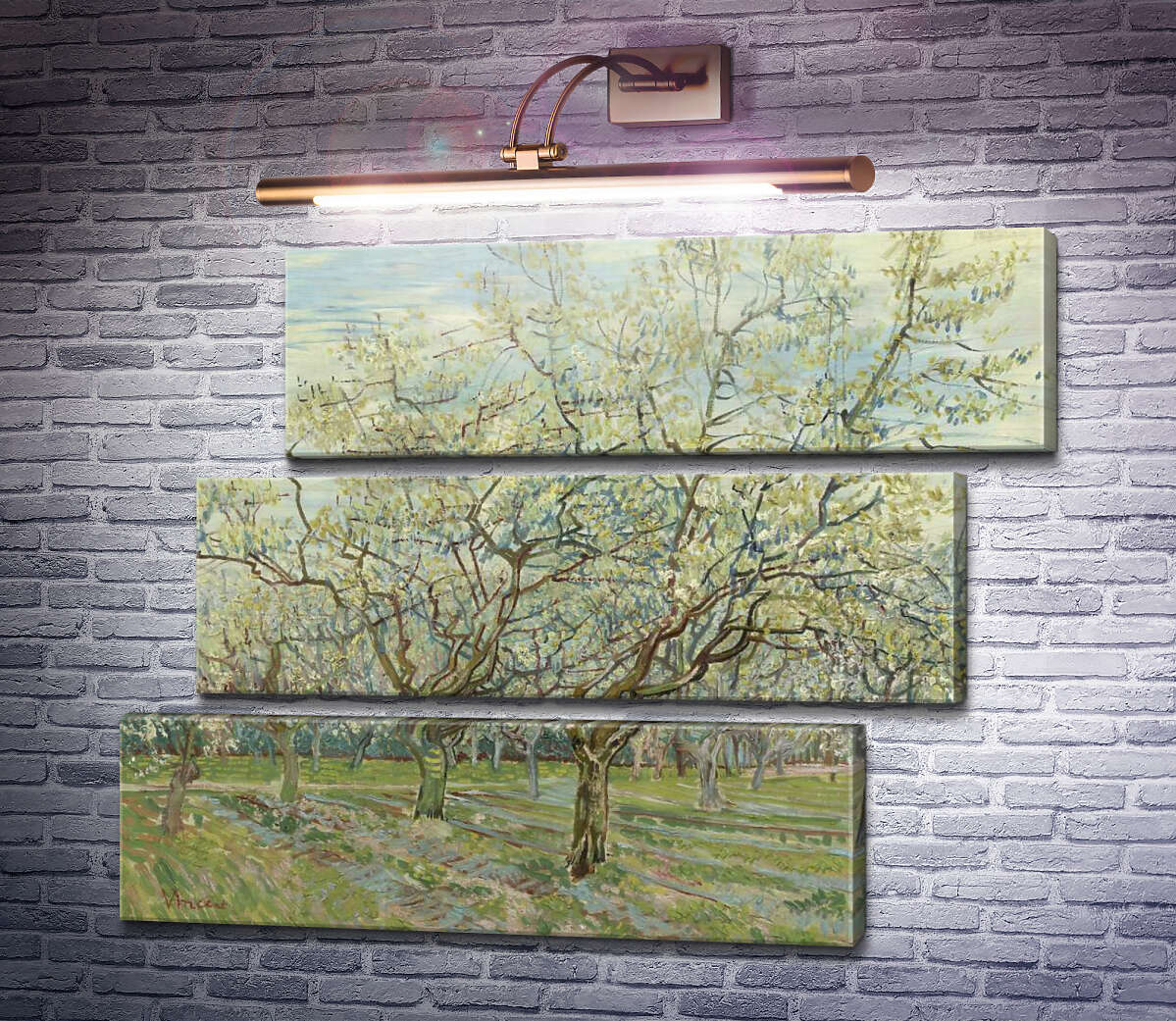 Модульная картина Фруктовый сад с цветущими сливами (Orchard with Blossoming Plum Trees), 1888 (Модуль №17) Винсент Ван Гог Модульная картина Фруктовый сад с цветущими сливами (Orchard with Blossoming Plum Trees), 1888 (Модуль №17) Винсент Ван Гог