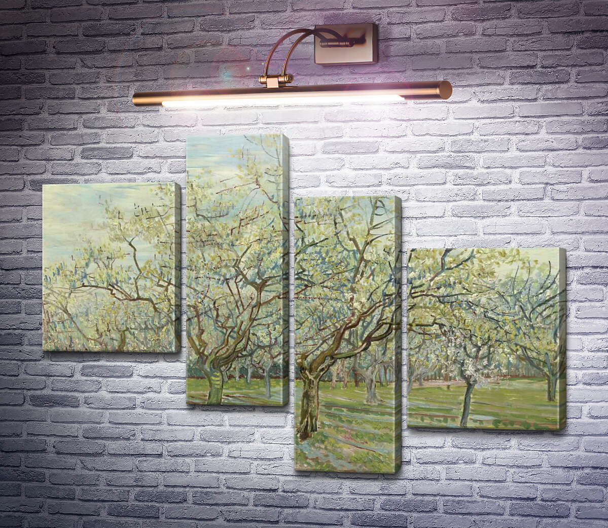Модульна картина Фруктовий сад з квітучими сливами (Orchard with Blossoming Plum Trees), 1888 (Модуль №21) Вінсент Ван Гог Модульна картина Фруктовий сад з квітучими сливами (Orchard with Blossoming Plum Trees), 1888 (Модуль №21) Вінсент Ван Гог