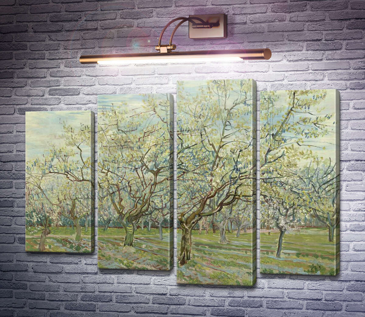 Модульна картина Фруктовий сад з квітучими сливами (Orchard with Blossoming Plum Trees), 1888 (Модуль №3) Вінсент Ван Гог Модульна картина Фруктовий сад з квітучими сливами (Orchard with Blossoming Plum Trees), 1888 (Модуль №3) Вінсент Ван Гог