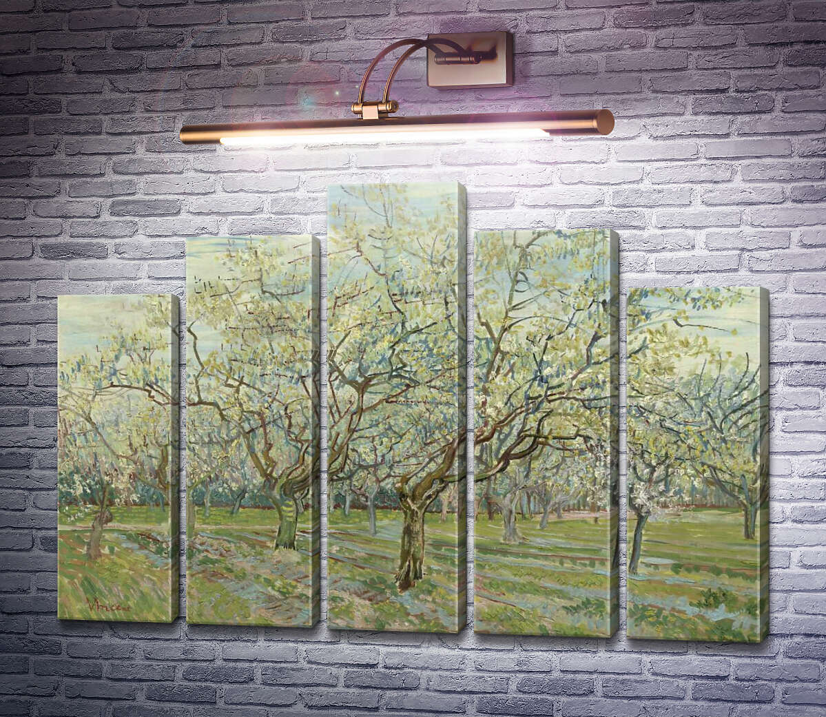 Модульна картина Фруктовий сад з квітучими сливами (Orchard with Blossoming Plum Trees), 1888 (Модуль №29) Вінсент Ван Гог Модульна картина Фруктовий сад з квітучими сливами (Orchard with Blossoming Plum Trees), 1888 (Модуль №29) Вінсент Ван Гог