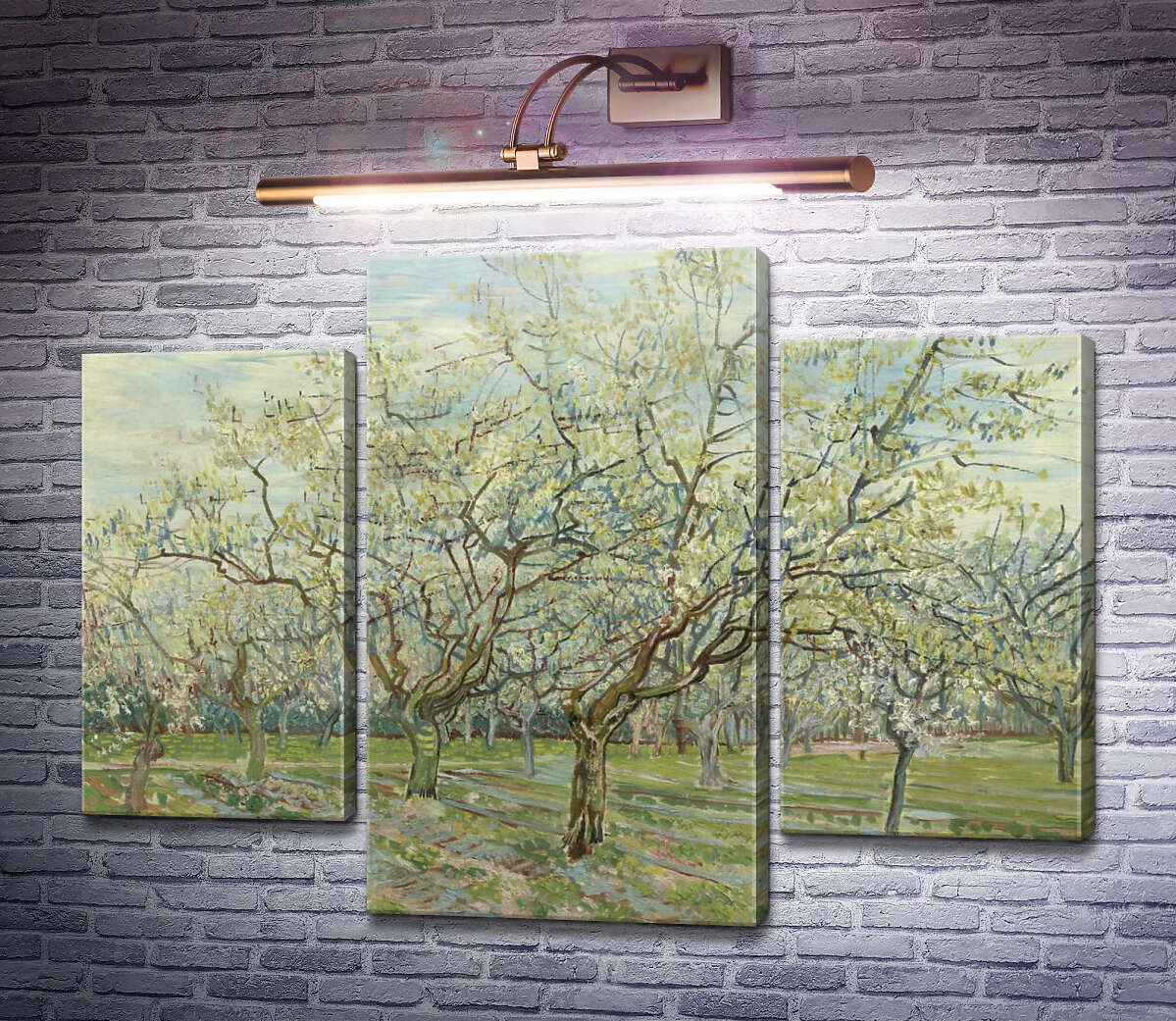 Модульная картина Фруктовый сад с цветущими сливами (Orchard with Blossoming Plum Trees), 1888 (Модуль №10) Винсент Ван Гог Модульная картина Фруктовый сад с цветущими сливами (Orchard with Blossoming Plum Trees), 1888 (Модуль №10) Винсент Ван Гог