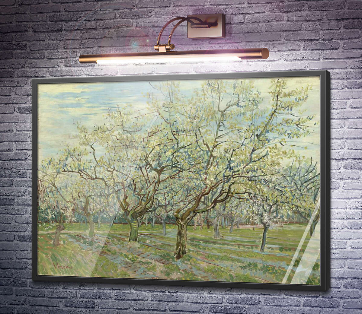 Постер Фруктовий сад з квітучими сливами (Orchard with Blossoming Plum Trees), 1888 Вінсент Ван Гог