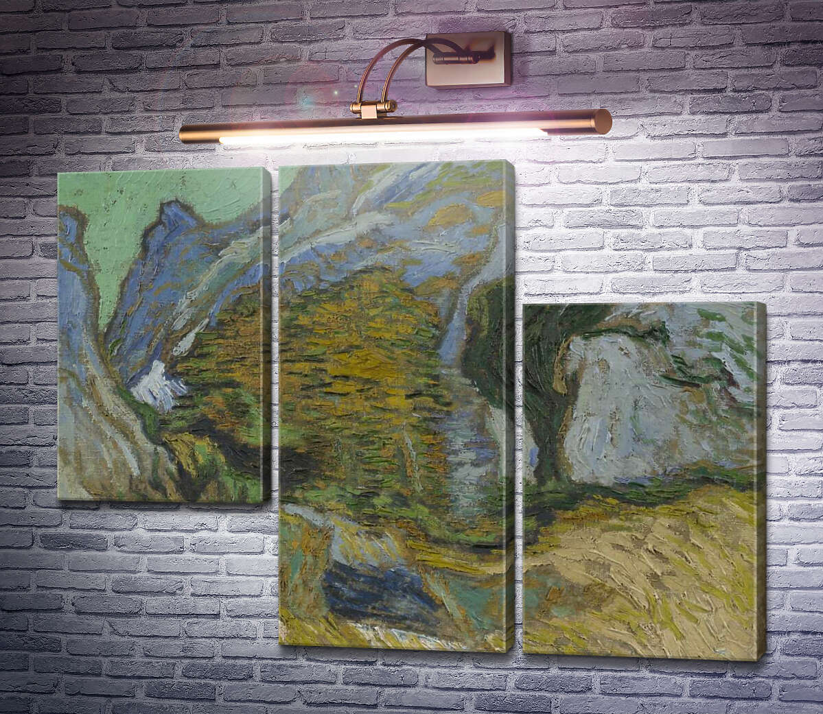 Модульна картина Яр з невеликим струмком (Ravine with a Small Stream), 1889 (Модуль №13) Вінсент Ван Гог