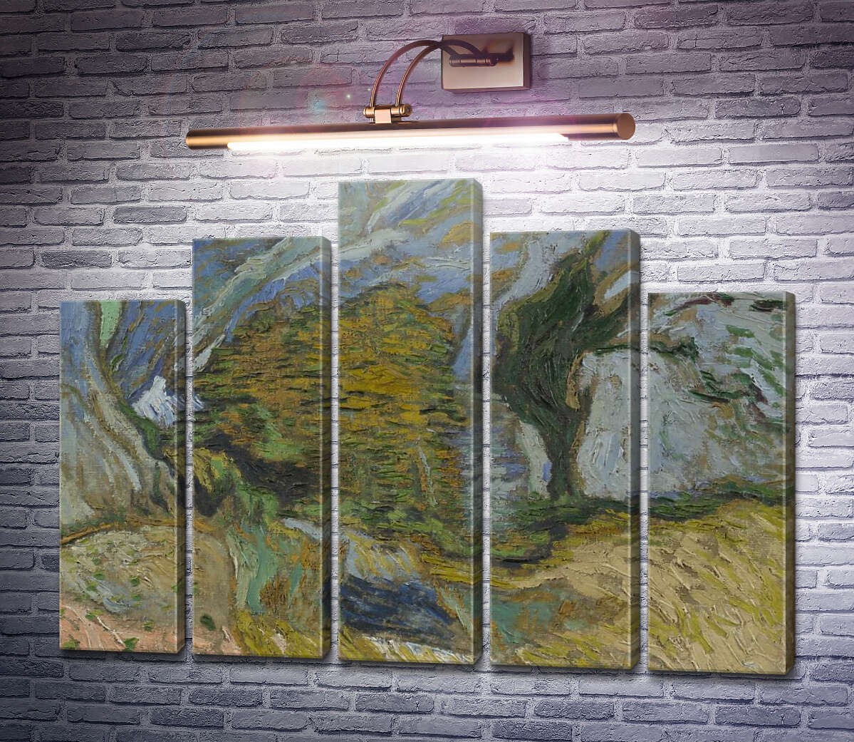 Модульна картина Яр з невеликим струмком (Ravine with a Small Stream), 1889 (Модуль №29) Вінсент Ван Гог Модульна картина Яр з невеликим струмком (Ravine with a Small Stream), 1889 (Модуль №29) Вінсент Ван Гог