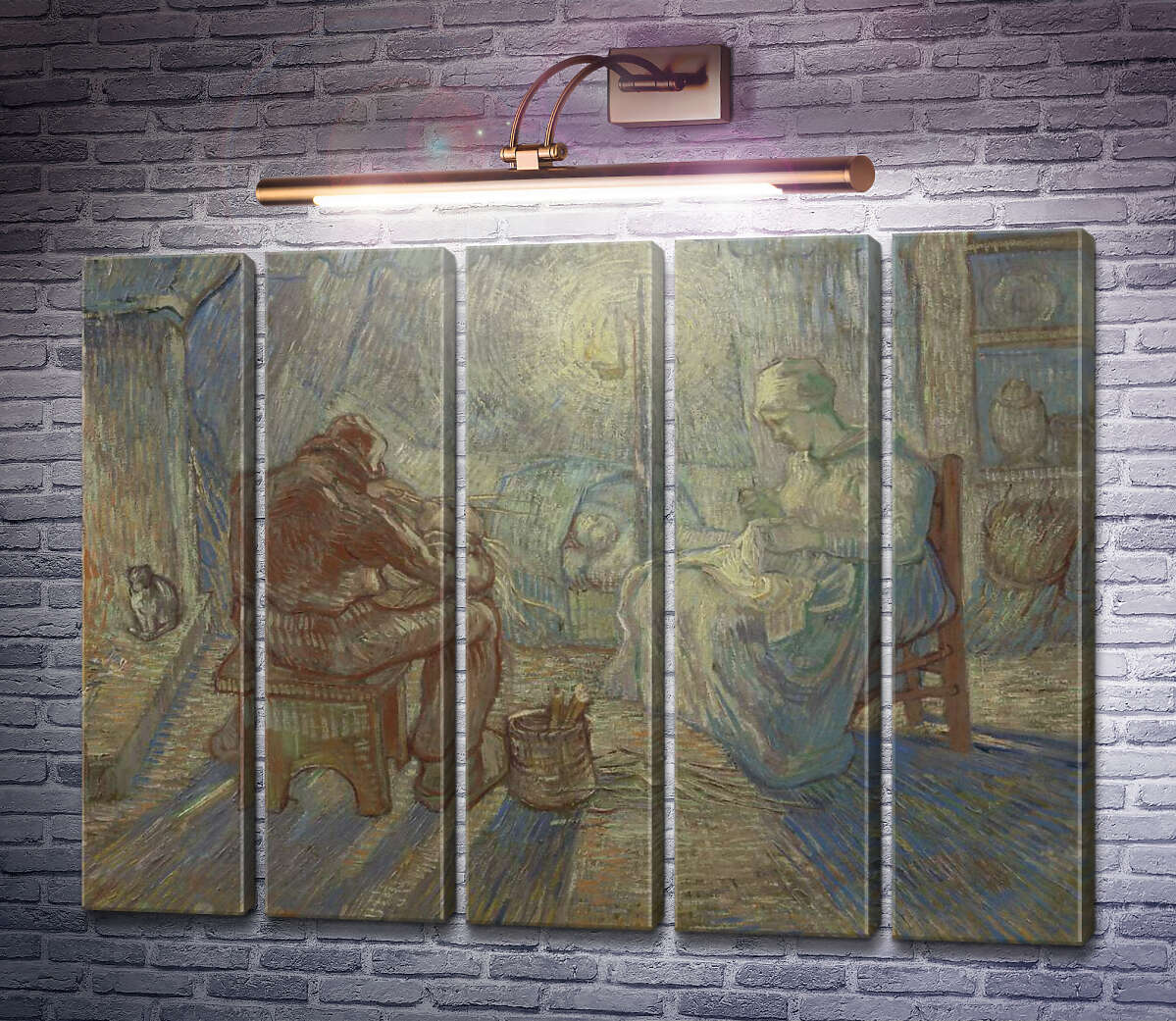Модульная картина Вечер (по мотивам Милле) (Evening), 1889 (Модуль №26) Винсент Ван Гог Модульная картина Вечер (по мотивам Милле) (Evening), 1889 (Модуль №26) Винсент Ван Гог