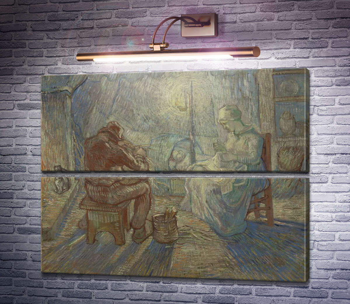 Модульная картина Вечер (по мотивам Милле) (Evening), 1889 (Модуль №7) Винсент Ван Гог Модульная картина Вечер (по мотивам Милле) (Evening), 1889 (Модуль №7) Винсент Ван Гог