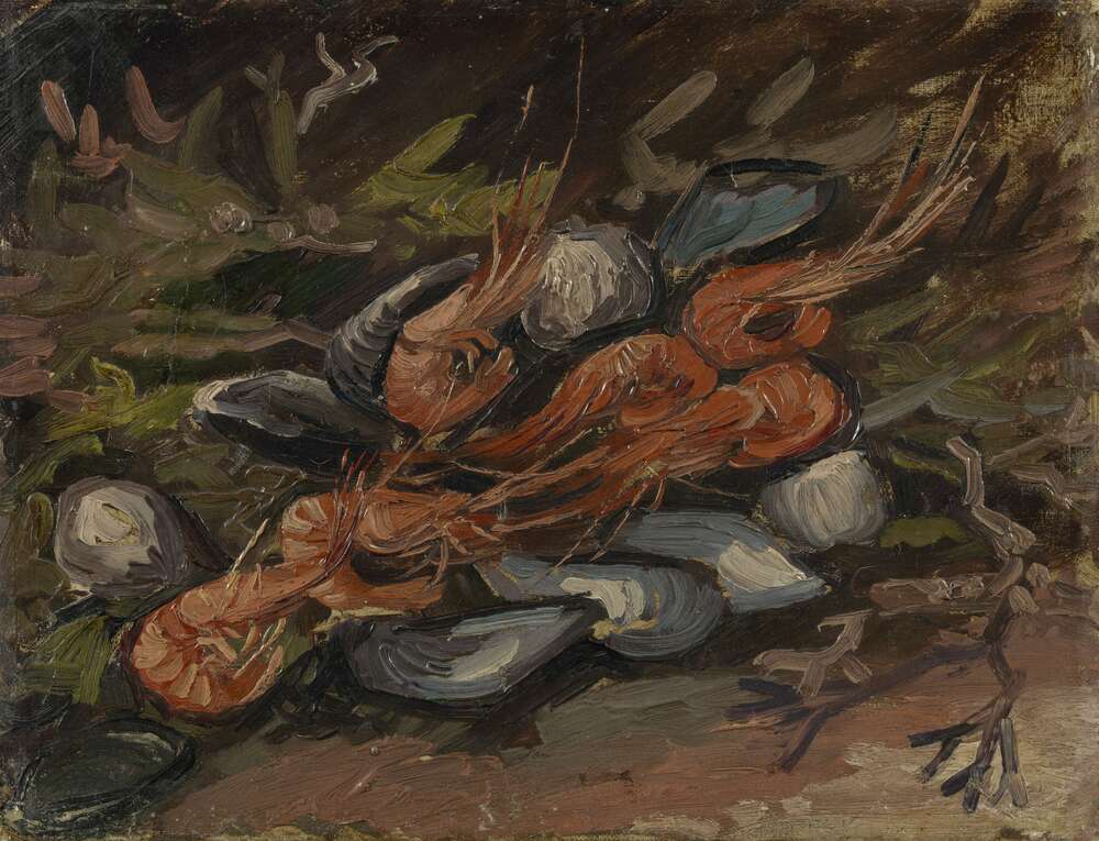 репродукція картина-постер  Креветки і мідії, 1886 Вінсент Ван Гог