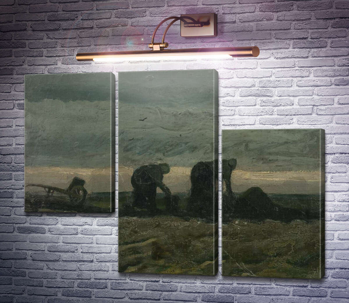 Модульная картина Две женщины на пустоши, 1883 (Модуль №13) Винсент Ван Гог
