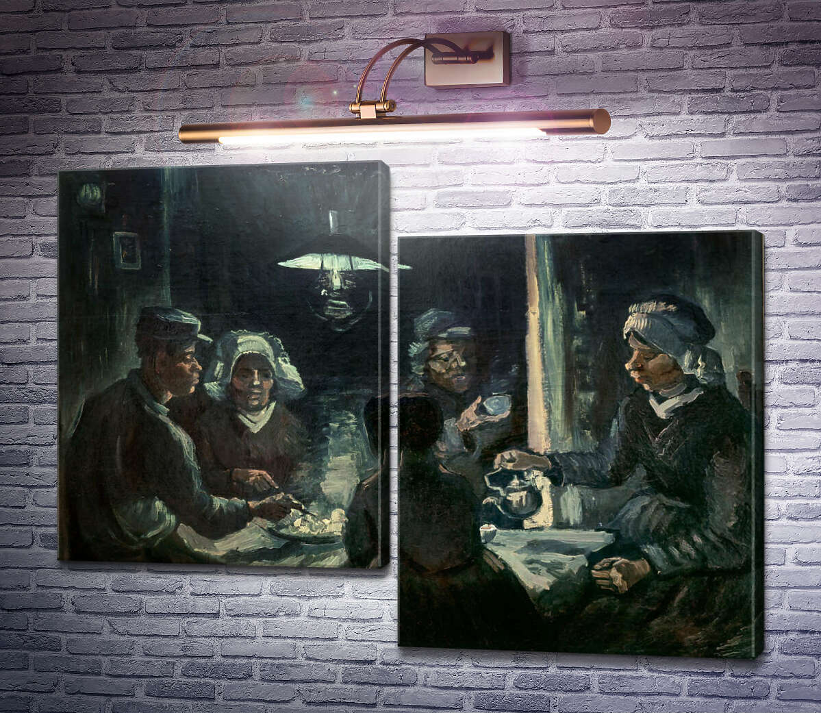 Модульна картина Їдці картоплі (Модуль №9) Вінсент Ван Гог Модульна картина Їдці картоплі (Модуль №9) Вінсент Ван Гог