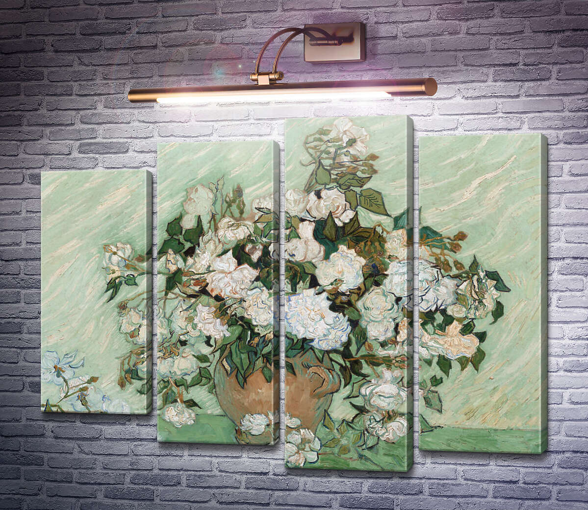 Модульна картина Ваза з трояндами (Vase with Roses), 1890 02 (Модуль №3) Вінсент Ван Гог