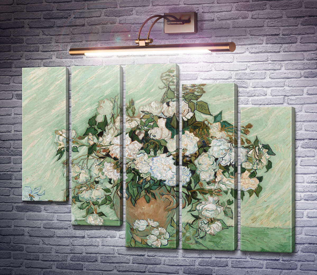Модульна картина Ваза з трояндами (Vase with Roses), 1890 02 (Модуль №28) Вінсент Ван Гог Модульна картина Ваза з трояндами (Vase with Roses), 1890 02 (Модуль №28) Вінсент Ван Гог
