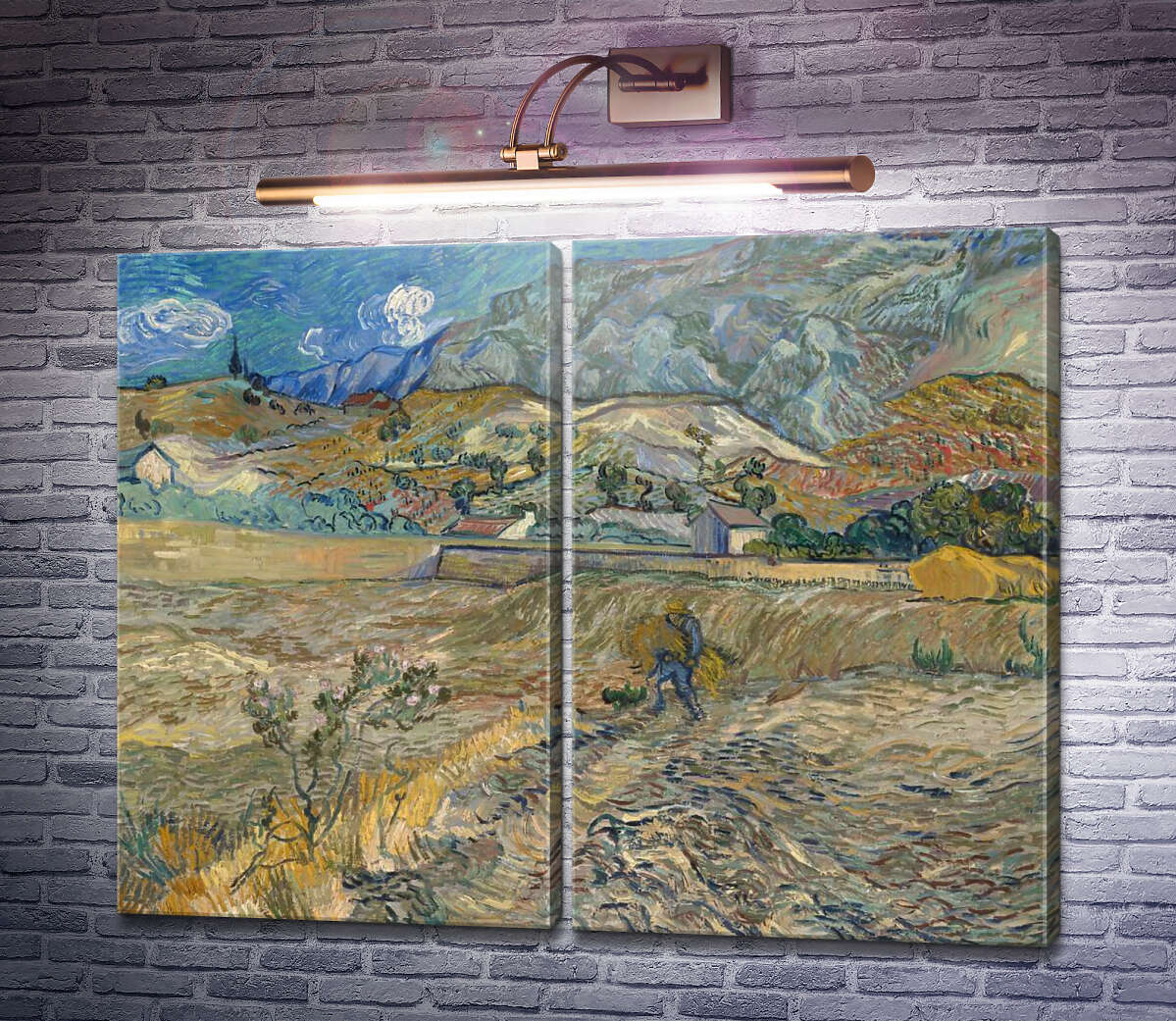 Модульна картина Пейзаж в Сен-Ремі (Landscape at Saint-Remy), 1889 (Модуль №6) Вінсент Ван Гог Модульна картина Пейзаж в Сен-Ремі (Landscape at Saint-Remy), 1889 (Модуль №6) Вінсент Ван Гог