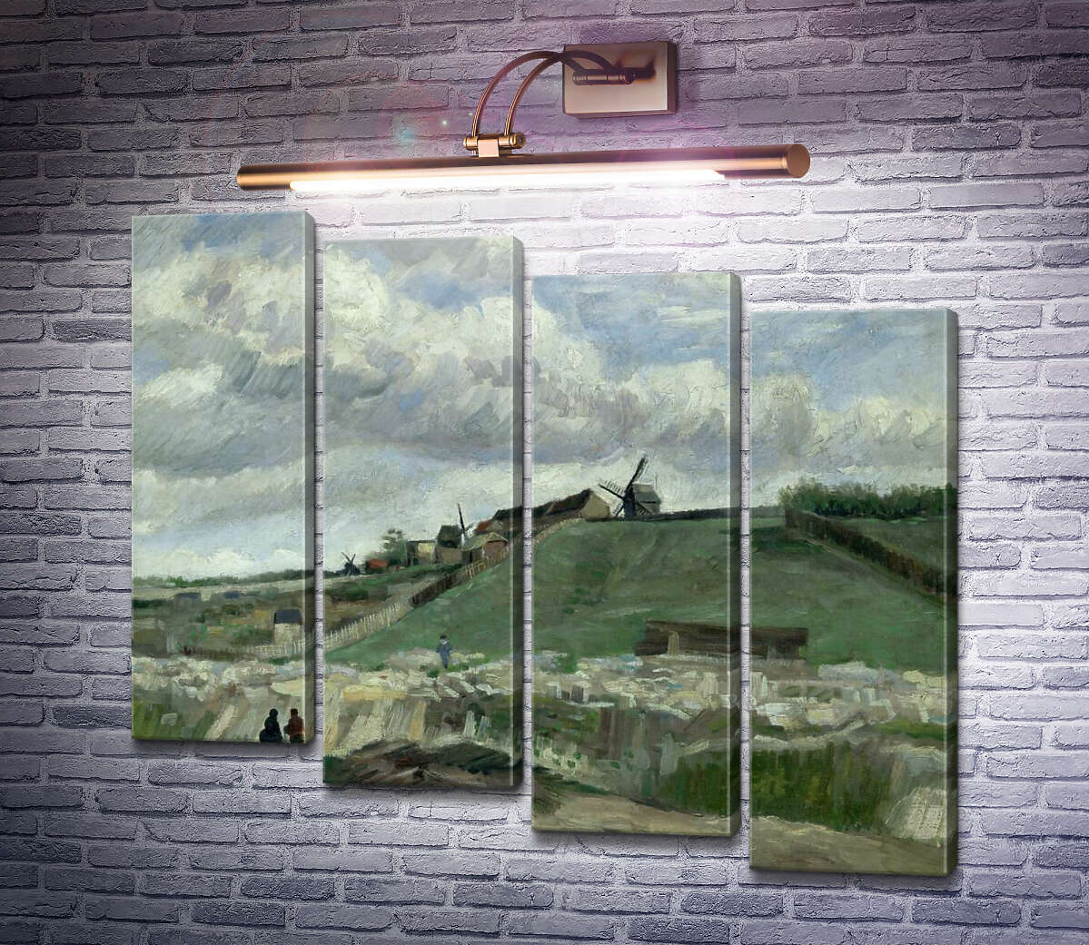 Модульна картина Холм Монмартр з каменоломнею і вітряками (The Hill of Montmartre with Stone Quarry and Windmills), 1886 (Модуль №19) Вінсент Ван Гог Модульна картина Холм Монмартр з каменоломнею і вітряками (The Hill of Montmartre with Stone Quarry and Windmills), 1886 (Модуль №19) Вінсент Ван Гог