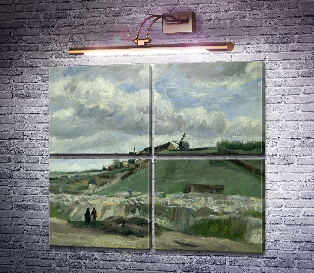 Модульна картина Холм Монмартр з каменоломнею і вітряками (The Hill of Montmartre with Stone Quarry and Windmills), 1886 (Модуль №25) Вінсент Ван Гог Модульна картина Холм Монмартр з каменоломнею і вітряками (The Hill of Montmartre with Stone Quarry and Windmills), 1886 (Модуль №25) Вінсент Ван Гог