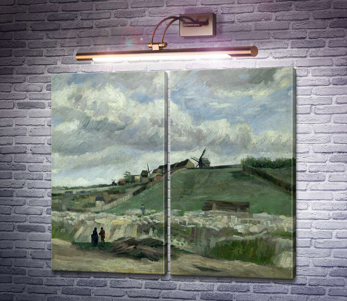 Модульна картина Холм Монмартр з каменоломнею і вітряками (The Hill of Montmartre with Stone Quarry and Windmills), 1886 Вінсент Ван Гог