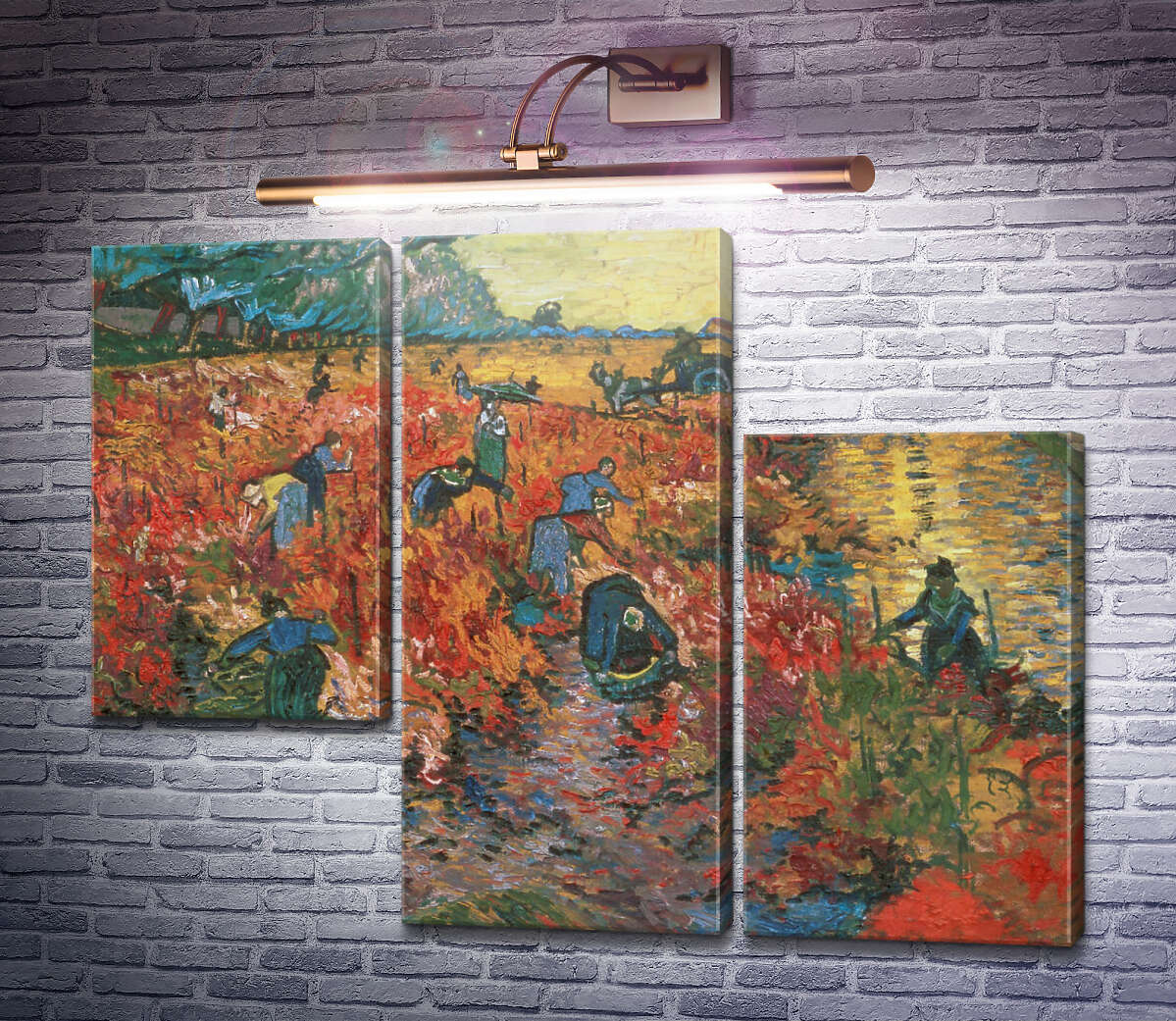 Модульная картина Красные виноградники в Арле (The Red Vineyards in Arles), 1888 (Модуль №13) Винсент Ван Гог Модульная картина Красные виноградники в Арле (The Red Vineyards in Arles), 1888 (Модуль №13) Винсент Ван Гог