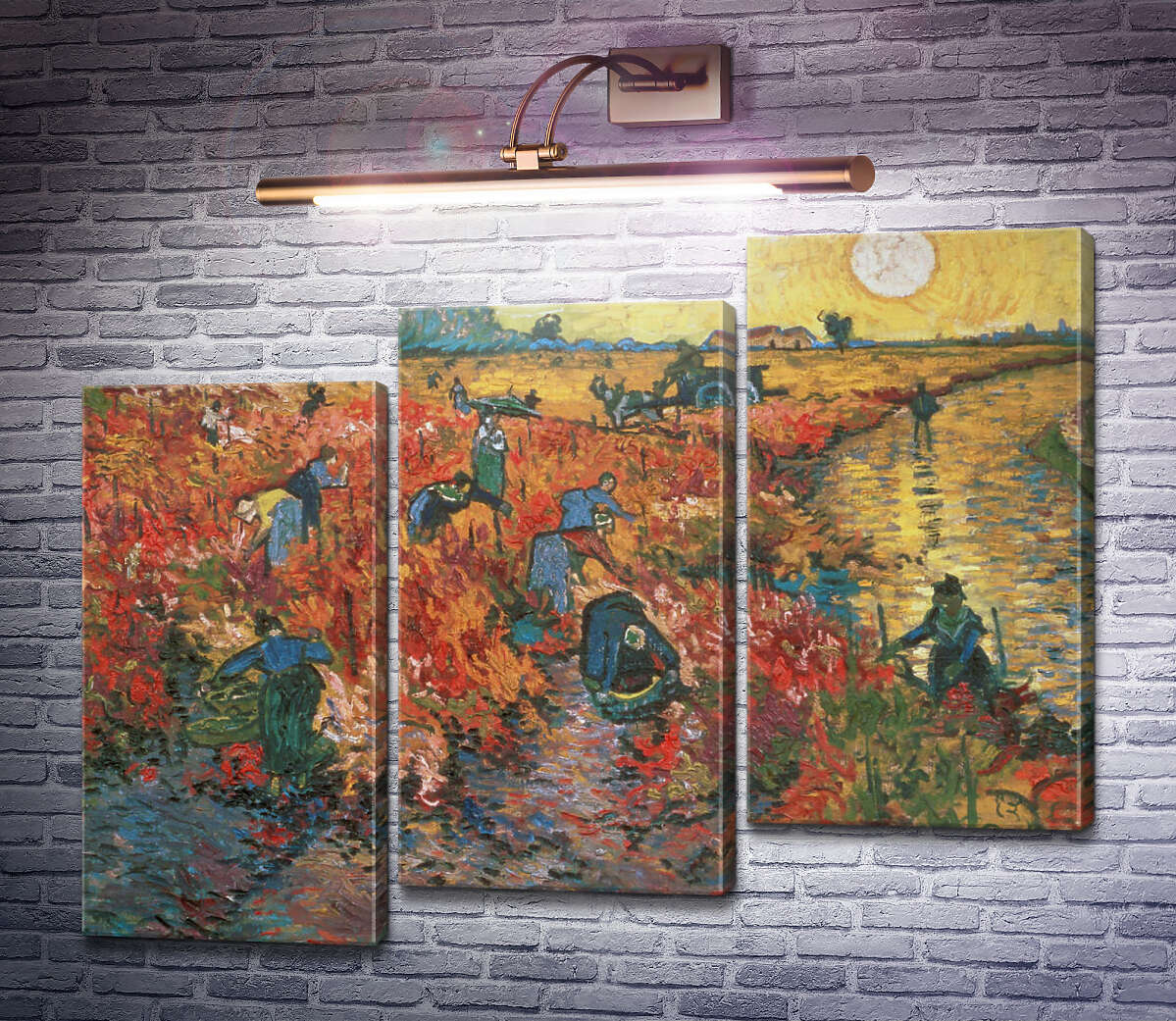Модульна картина Червоні виноградники в Арлі (The Red Vineyards in Arles), 1888 (Модуль №14) Вінсент Ван Гог Модульна картина Червоні виноградники в Арлі (The Red Vineyards in Arles), 1888 (Модуль №14) Вінсент Ван Гог