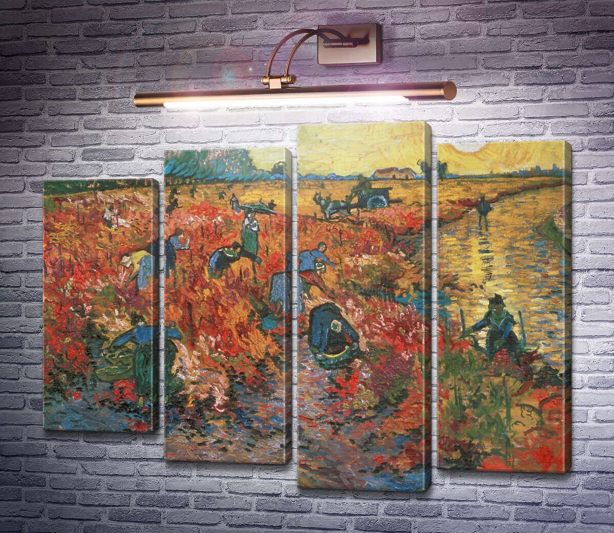 Модульная картина Красные виноградники в Арле (The Red Vineyards in Arles), 1888 (Модуль №3) Винсент Ван Гог Модульная картина Красные виноградники в Арле (The Red Vineyards in Arles), 1888 (Модуль №3) Винсент Ван Гог