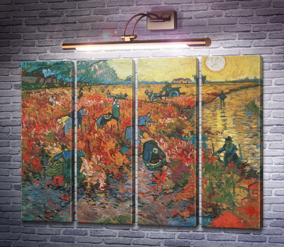 Модульна картина Червоні виноградники в Арлі (The Red Vineyards in Arles), 1888 (Модуль №24) Вінсент Ван Гог Модульна картина Червоні виноградники в Арлі (The Red Vineyards in Arles), 1888 (Модуль №24) Вінсент Ван Гог