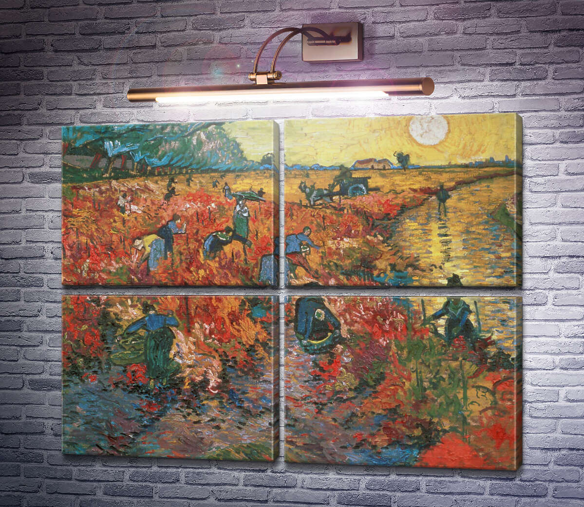Модульна картина Червоні виноградники в Арлі (The Red Vineyards in Arles), 1888 (Модуль №25) Вінсент Ван Гог Модульна картина Червоні виноградники в Арлі (The Red Vineyards in Arles), 1888 (Модуль №25) Вінсент Ван Гог