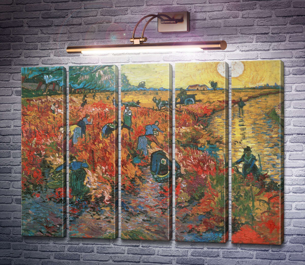 Модульна картина Червоні виноградники в Арлі (The Red Vineyards in Arles), 1888 (Модуль №26) Вінсент Ван Гог Модульна картина Червоні виноградники в Арлі (The Red Vineyards in Arles), 1888 (Модуль №26) Вінсент Ван Гог