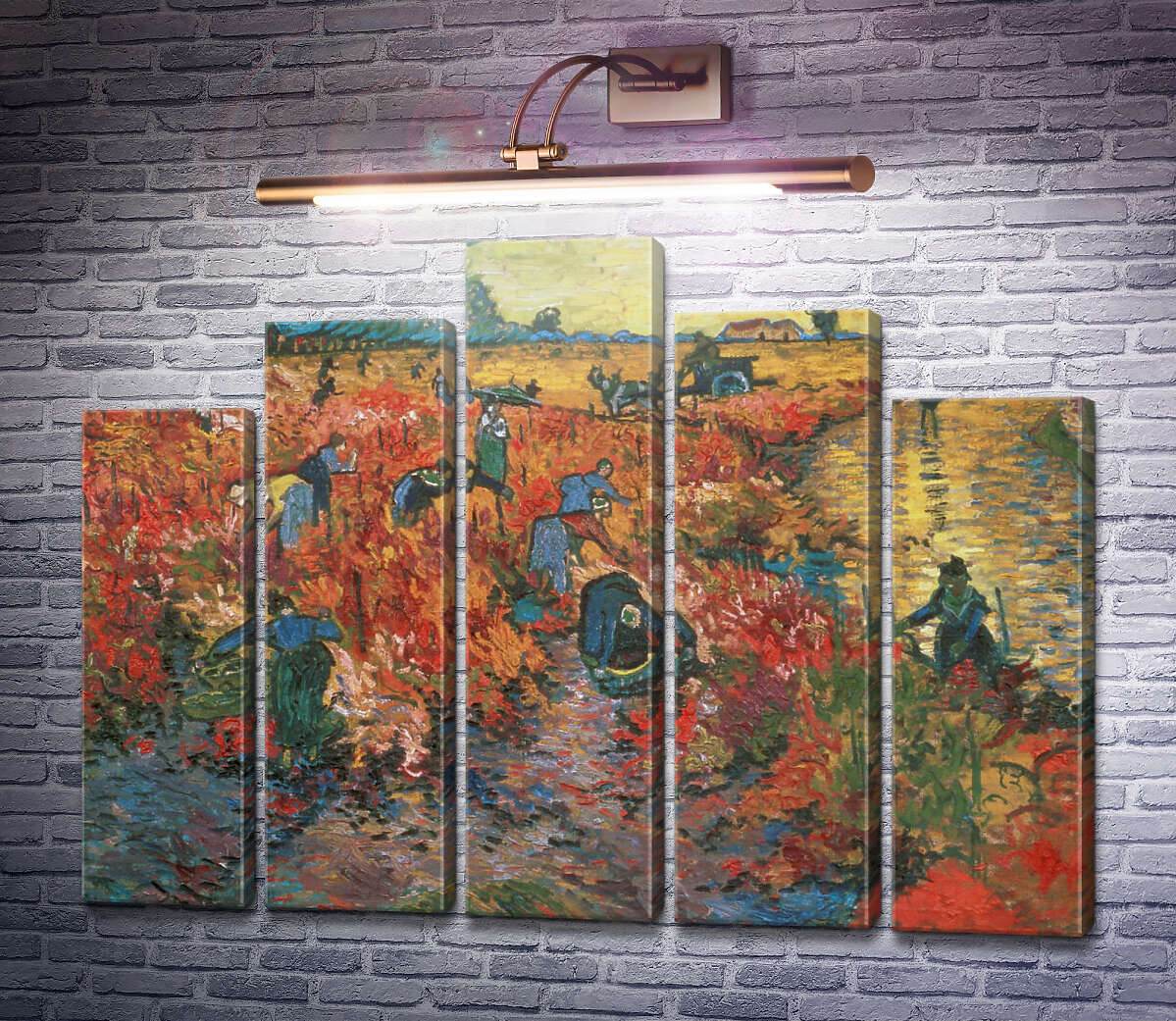 Модульная картина Красные виноградники в Арле (The Red Vineyards in Arles), 1888 (Модуль №29) Винсент Ван Гог Модульная картина Красные виноградники в Арле (The Red Vineyards in Arles), 1888 (Модуль №29) Винсент Ван Гог