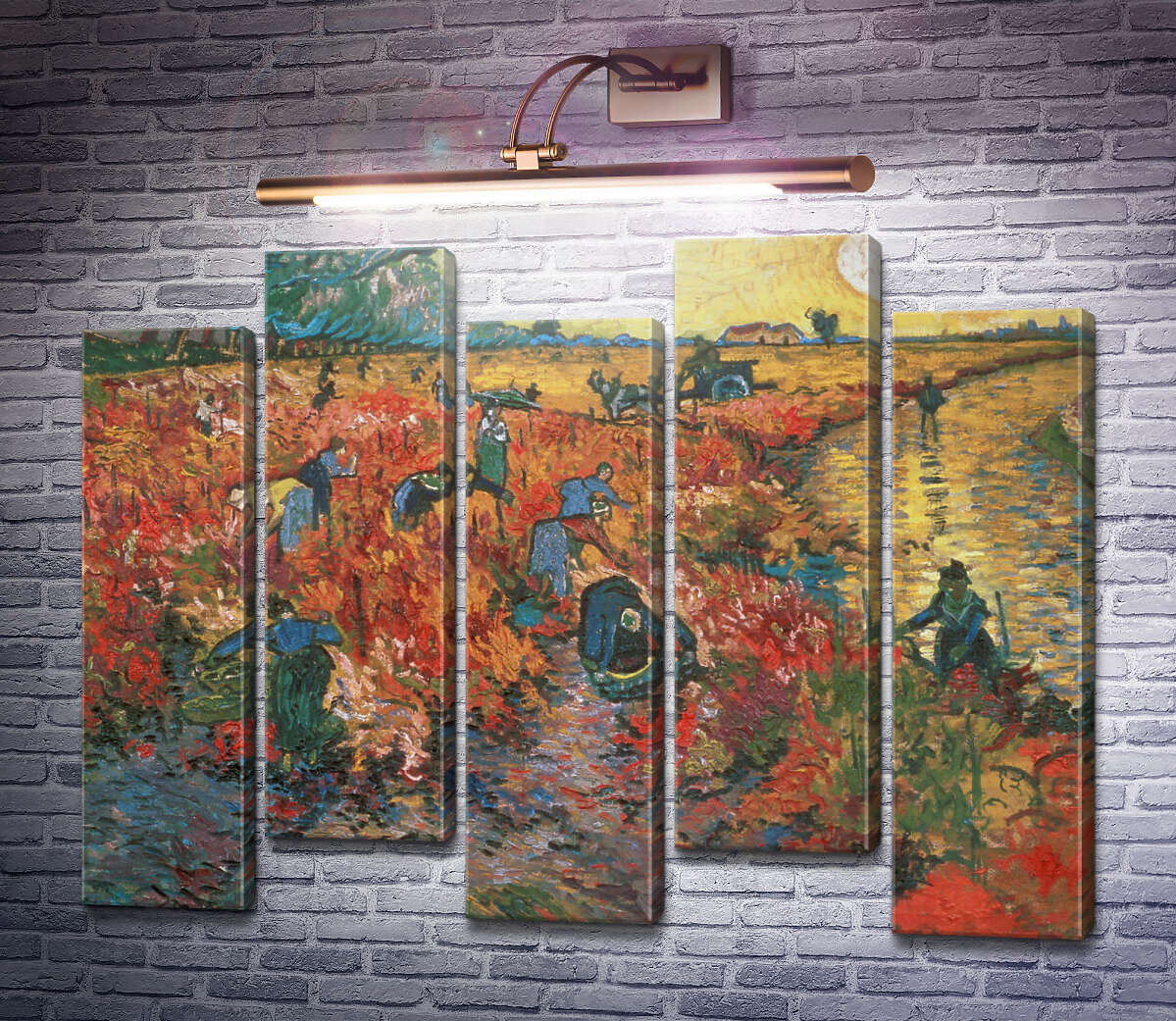 Модульна картина Червоні виноградники в Арлі (The Red Vineyards in Arles), 1888 (Модуль №30) Вінсент Ван Гог Модульна картина Червоні виноградники в Арлі (The Red Vineyards in Arles), 1888 (Модуль №30) Вінсент Ван Гог