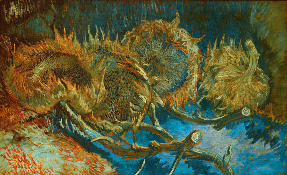 репродукція картина-постер  Натюрморт з чотирма зрізаними соняшниками Вінсент Ван Гог