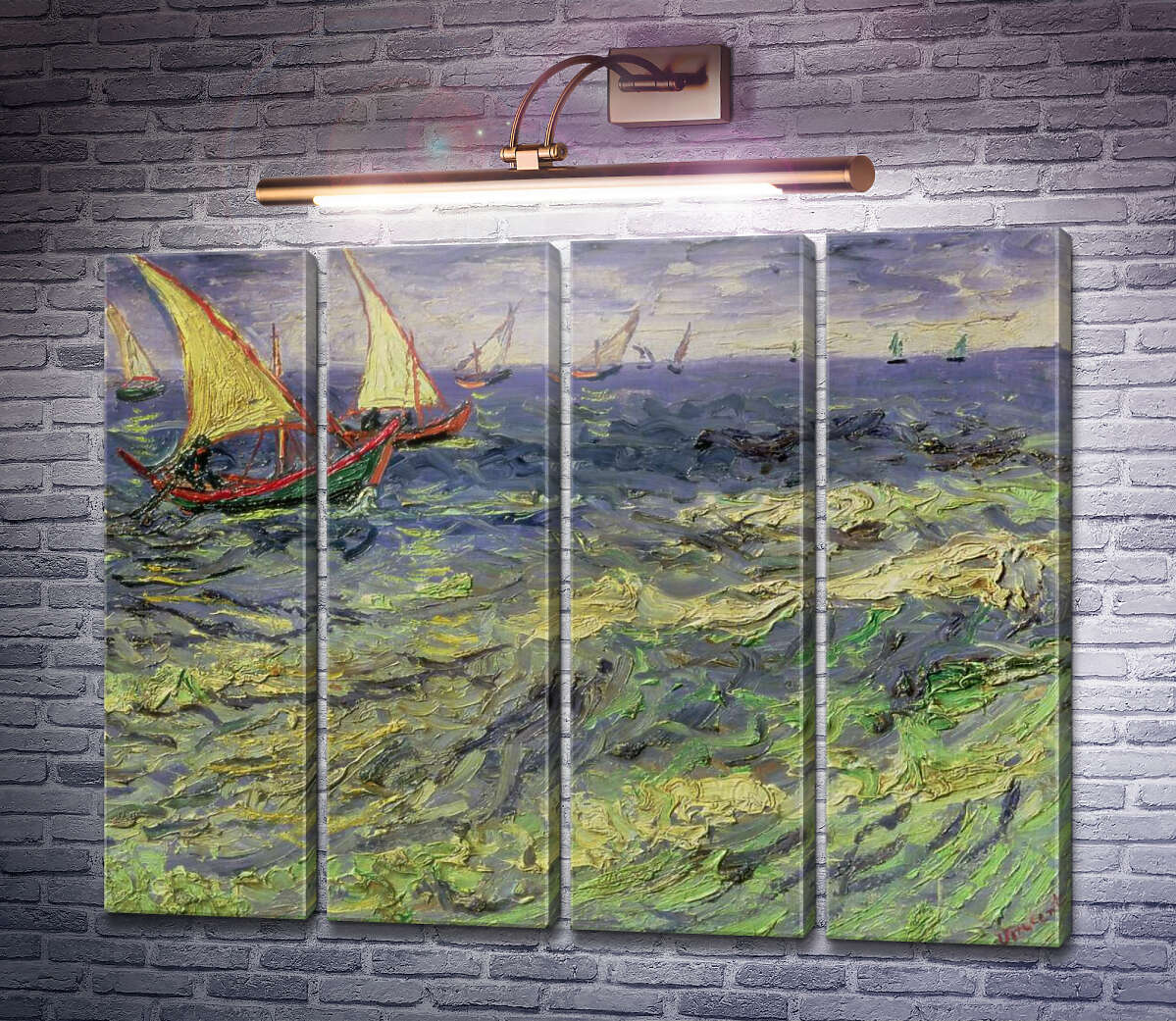 Модульная картина Морской пейзаж в Сент-Мари, 1888 (Модуль №24) Винсент Ван Гог