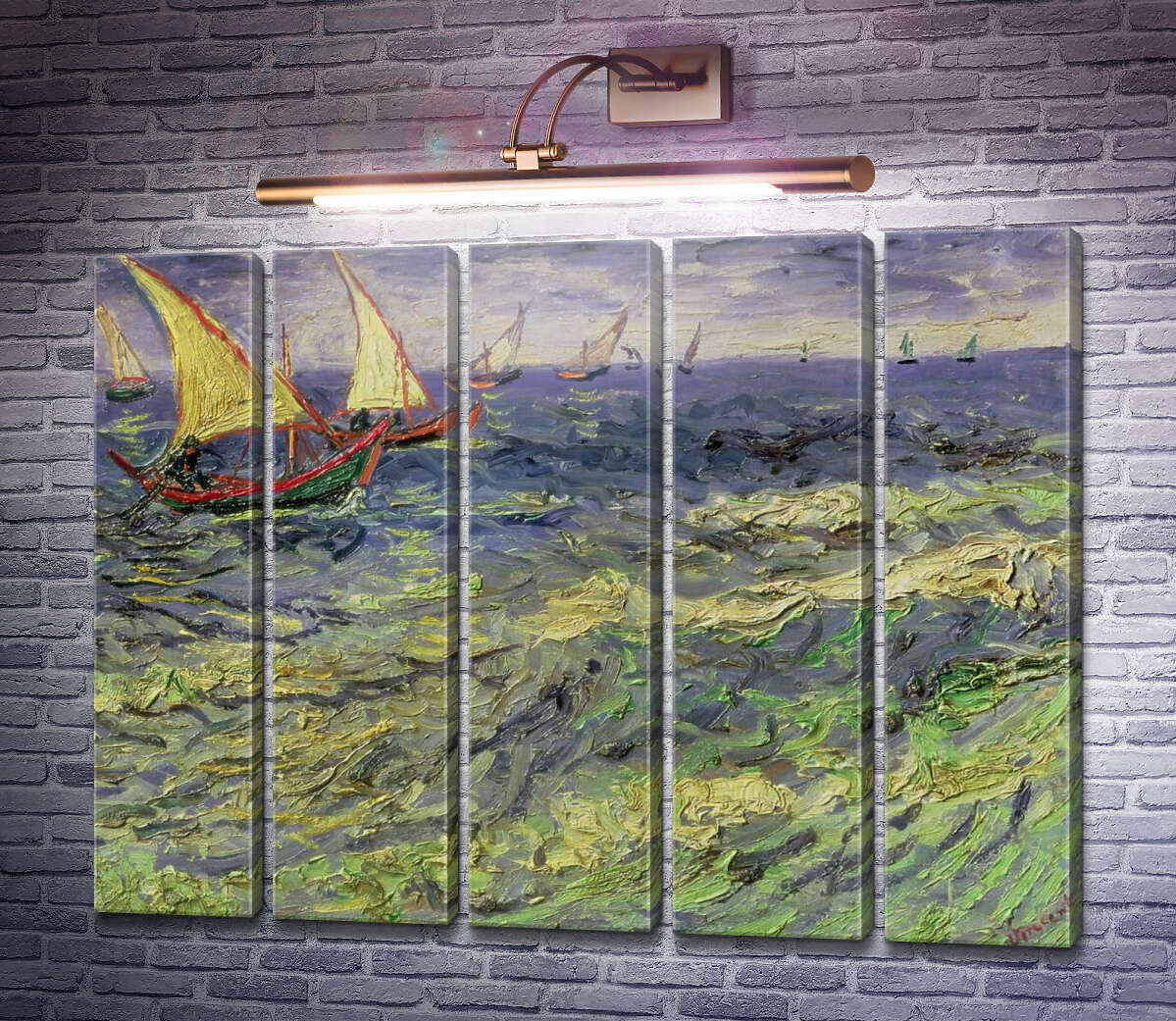 Модульная картина Морской пейзаж в Сент-Мари, 1888 (Модуль №26) Винсент Ван Гог