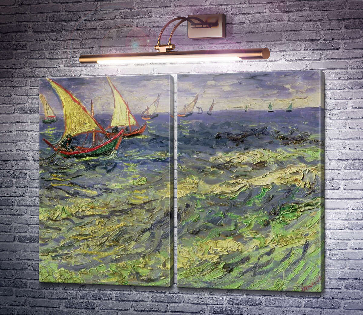 Модульна картина Морський пейзаж в Сент-Марі, 1888 (Модуль №6) Вінсент Ван Гог Модульна картина Морський пейзаж в Сент-Марі, 1888 (Модуль №6) Вінсент Ван Гог