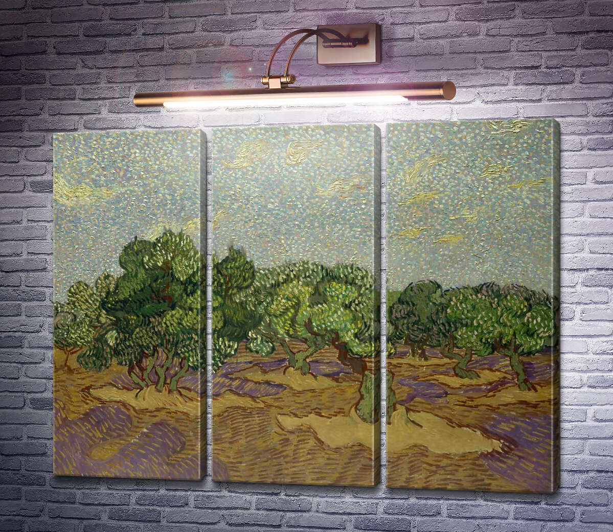 Модульна картина Оливкова гай і блідо-блакитне небо (Olive Grove - Pale Blue Sky), 1889 (Модуль №2) Вінсент Ван Гог