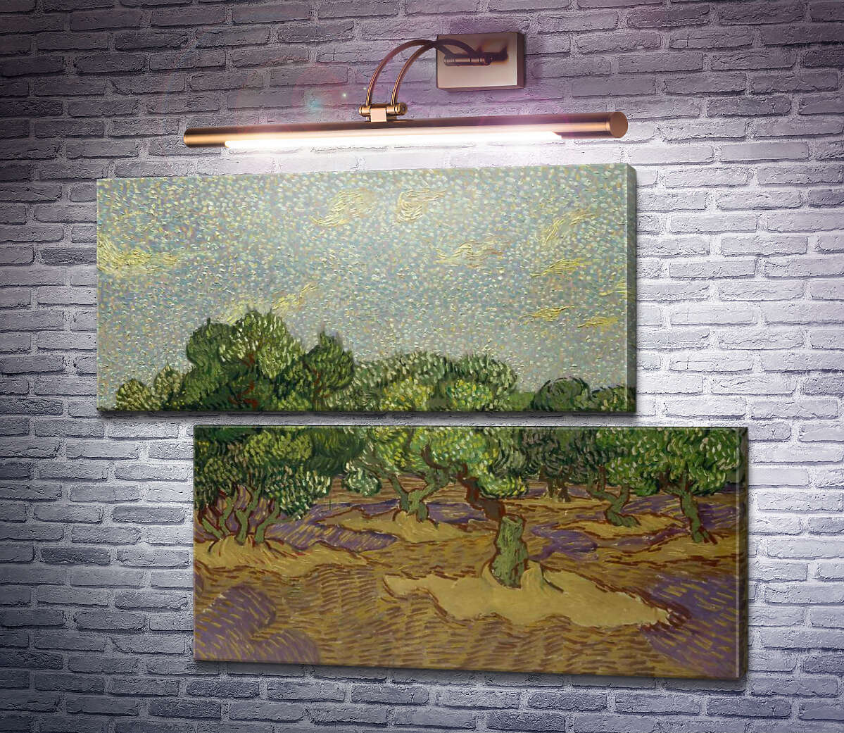 Модульна картина Оливкова гай і блідо-блакитне небо (Olive Grove - Pale Blue Sky), 1889 (Модуль №8) Вінсент Ван Гог Модульна картина Оливкова гай і блідо-блакитне небо (Olive Grove - Pale Blue Sky), 1889 (Модуль №8) Вінсент Ван Гог