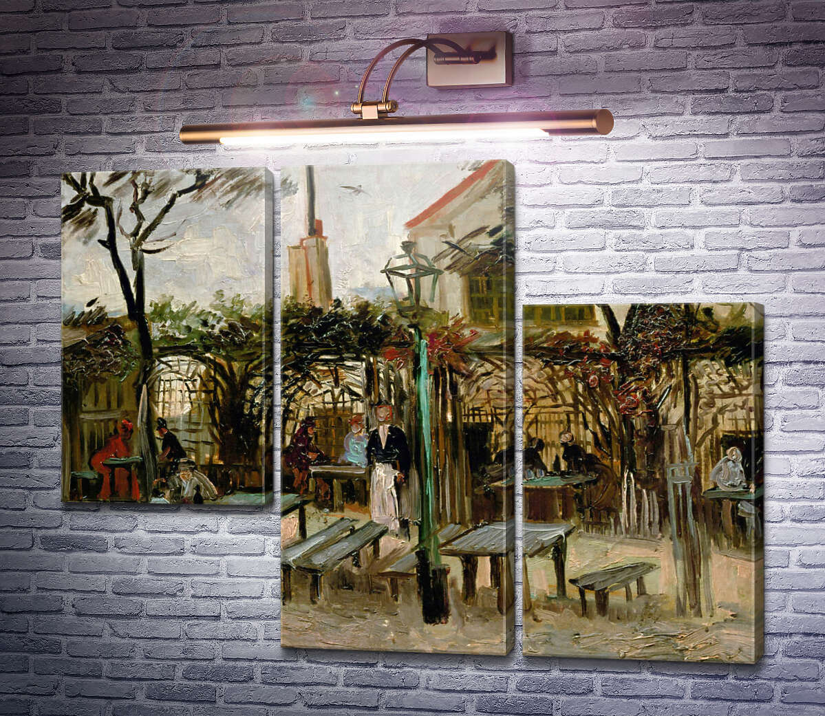 Модульная картина Терраса кафе на Монтмартре (Terrace of a Cafe on Montmartre), 1886 (Модуль №13) Винсент Ван Гог