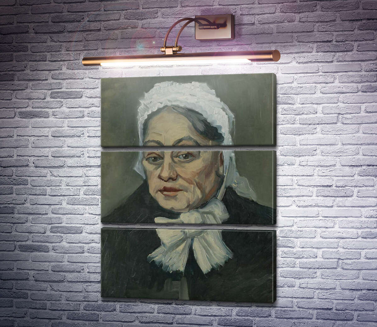 Модульна картина Голова літньої жінки в білому чіпці (Head of an Old Woman in a White Cap), 1885 b (Модуль №15) Вінсент Ван Гог